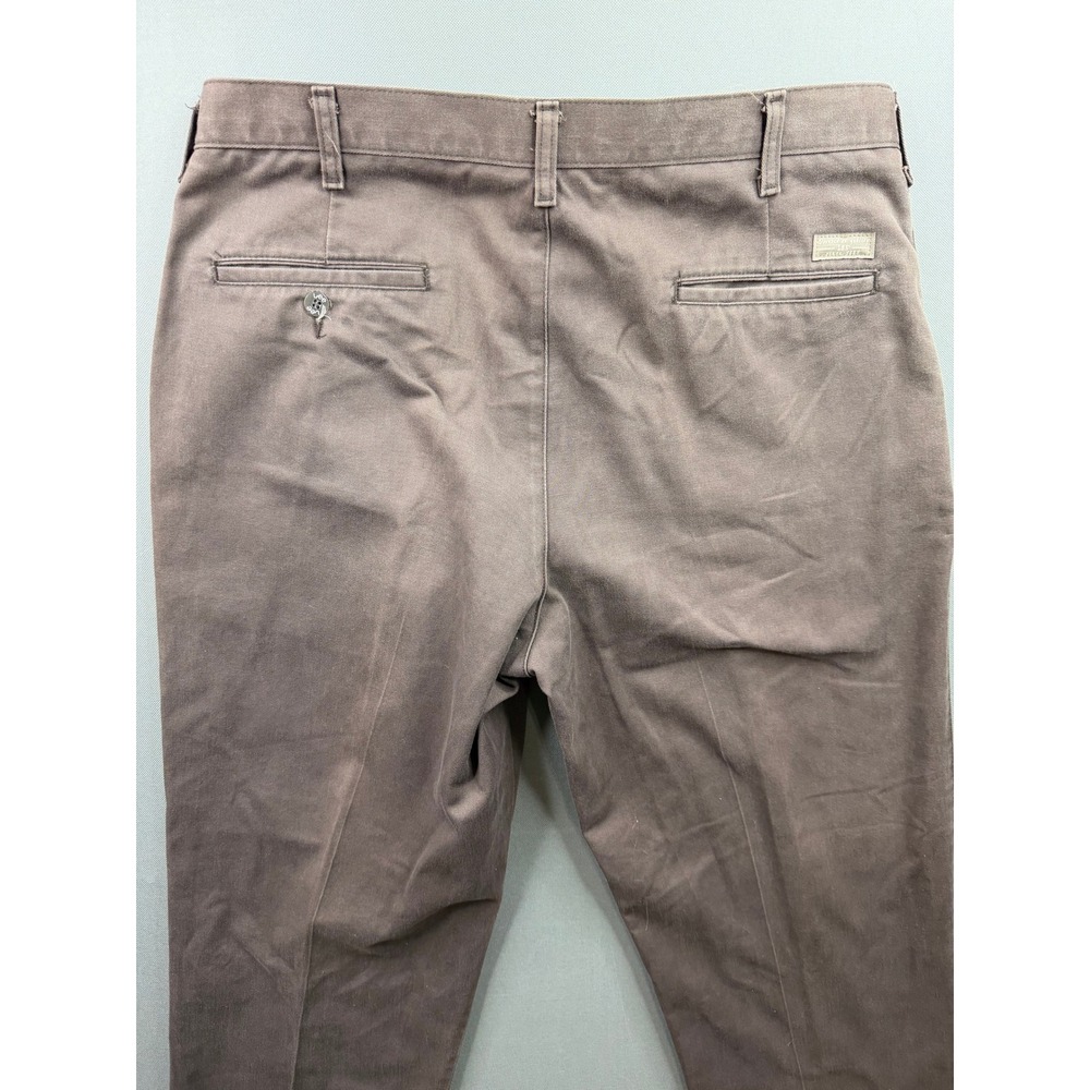 Lee Performance Khakis Mens Charcoal Gray Brown Flat Front Cotton Pants 36x30 - Picture 2 of 10